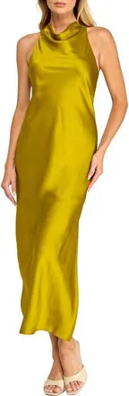 Socialite Racerback Satin Dress in Chartreuse at Nordstrom, Size X-Small