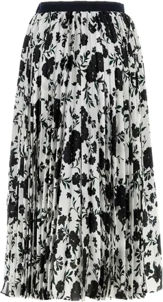 sacai Mixed-Pattern Pleated Skirt - Multicolor