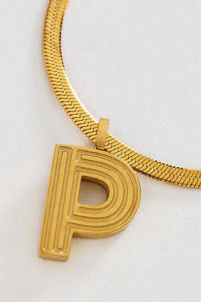 Anthropologie Water Resistant Initial Necklace