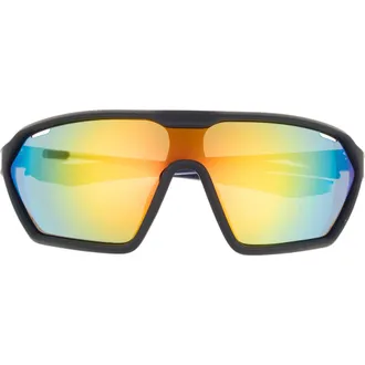 Hurley 51mm Polarized Angular Shield Sunglasses in Rubberized Black at Nordstrom Rack