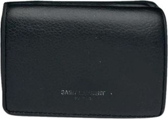 Saint Laurent Pre-owned Lederen Portemonnee - Dames - Vintage Accessoires - Zwart - ONE Size - Leer - Vintage