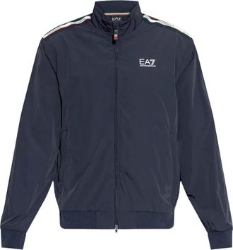 Emporio Armani Giacca a righe con zip - Blu