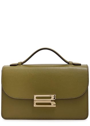 Victoria Beckham Dorian Mini Grained-leather top Handle bag - Green - One Size