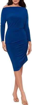 Miraclesuit Niki Ruched Off the Shoulder Stretch Jersey Dress in Twilight at Nordstrom, Size X-Small