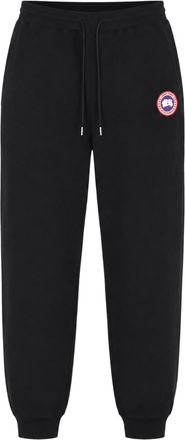 Canada Goose Relaxed Fit Black Trousers with Elastic Waistband and Ribbed Cuffs