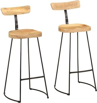 vidaXL Taburetes De Barra 2 Uds 49x43x103 Cm Madera Maciza De Mango Vidaxl