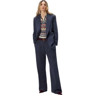 Missoni Tailored Pants With Zigzag Pattern in Blue at Nordstrom, Size 42 It