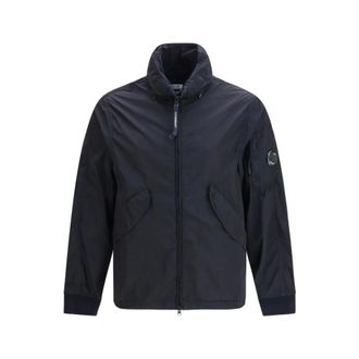 C.P. Company Light Jackets, male, Blue, Size: XL Chrome-R Lens Short Jacket