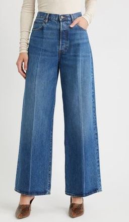 Frame Denim The Pixie Collegiate Super High Waist Wide Leg Jeans in Galactic at Nordstrom Rack, Size 29P