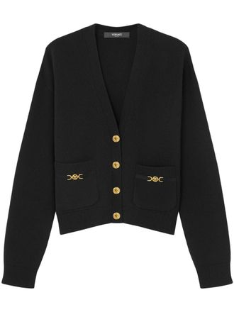 Versace Medusa-plaque V-neck cardigan - Black