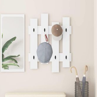 vidaXL Appendiabiti a muro Bianco 60 x 3 x 82 cm Legno multistrato - Vidaxl