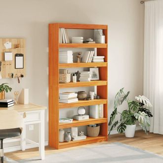 Berkfield Home Beautiful Book Cabinet/Room Divider 100x30x199.5 cm Solid Wood Pine in Brown