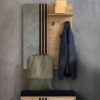 Dmora Mueble De Entrada Nuku, Espejo Incluido, Un Estante, Perchero, 102x76x21h Cm Marr&oacute;n Roble Nodo