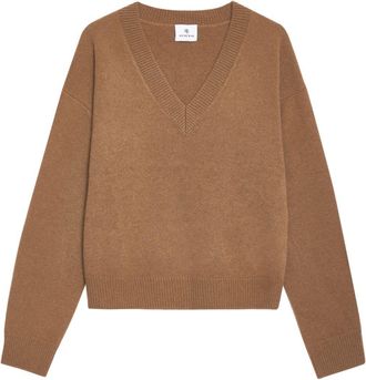 Anine Bing Lee V-neck cashmere jumper - women - Cashmere - S - Brown