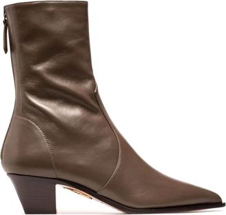 Aquazzura Brunswick Bootie 45 - Dames - Cowboylaarzen - Bruin - 37 EU - Schoenen