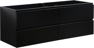 Badplaats Badplaats - Mobile da bagno Angela 140cm - Nero Opaco - armadio mobiletto lavabo