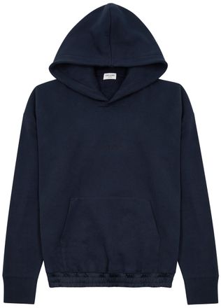 Saint Laurent Logo-embroidered Hooded Cotton Sweatshirt - Navy - XL
