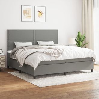 vidaXL Vidaxl - Cama Box Spring Con Colch&oacute;n Tela Gris Oscuro 200x200 Cm