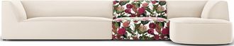 CXL by Christian Lacroix 5-Sitzer Designer Ecksofa Charles, Beige/ Garden Rosa Pattern