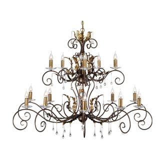 Loops 15 Bulb Handmade Chandelier Hanging Pendant LIght Bronze LED E14 60W Bulb