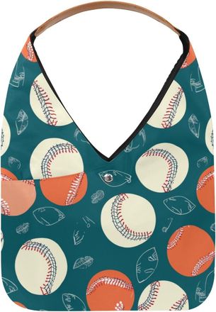 Generic Baseball Ball Background Reusable Lightweight Grocery Bags - Foldable Into Compact Pouch, Washable & Sturdy, Multipurpose for Shopping and Travel