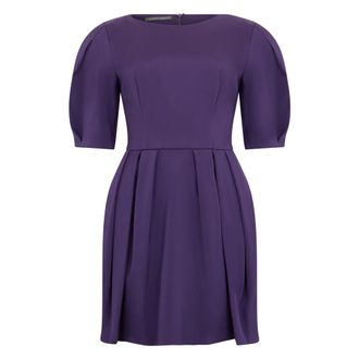 Alberta Ferretti Korte jurk met ballonmouwen - Dames - Korte kleedjes - Paars - S - Kleedjes