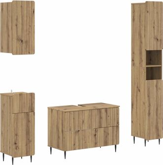 vidaXL Juego De Armarios De Ba&ntilde;o De 4 Piezas Zwolle Roble Artisan Vidaxl