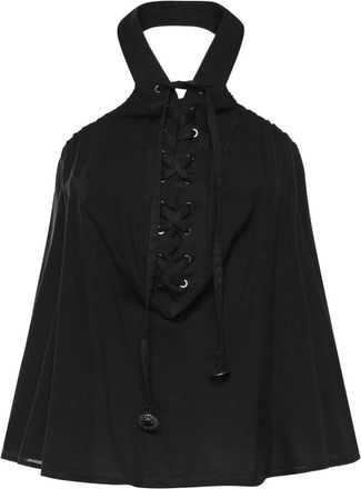 Pinko Caivano Top Voile e Gabardina - Dames - Tops zonder mouwen - Zwart - M - Tops