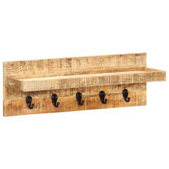 vidaXL Perchero De Pared Madera Maciza De Mango Sin Tratar 60x15x20 Cm Vidaxl