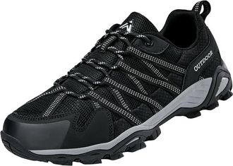 Generic Couple Style Outdoor Sports Shoes Large Size Breathable Shock Babsorbing Anti Slip wear Resistant Durable Running and Hiking Shoes (Black,7.5)