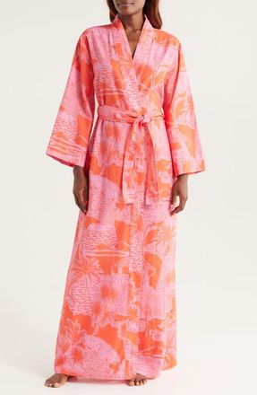 Kilo Brava Print Cotton Maxi Robe in Tropical Toile at Nordstrom, Size 3X-Large