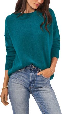 Vince Camuto Exposed Seam Crewneck Sweater in Vinyard Green at Nordstrom, Size X-Small