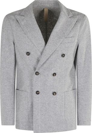 Eleventy Double-Breasted Wool-Blend Jacket
