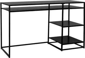 Sweeek Escritorio con dos estantes en metal negro