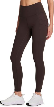 Avalanche Womens Super Soft Cargo Hiking Gym Full Length Legging with Pockets, Envelope Dark Coffee, S