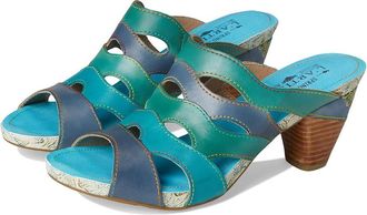 L'Artiste by Spring Step Pita Womens Wedge Shoes Turquoise : EU 38 (US Womens 7.5-8) M, Leather