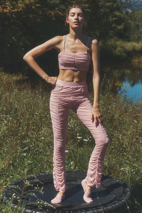 Alo | Airlift Mesh High-Waist Cherish Legging in Vintage Pink, Size: Medium