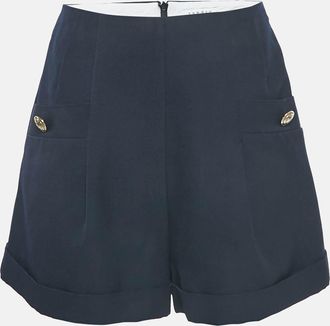 Sandro Navy Blue Gabardine Shorts