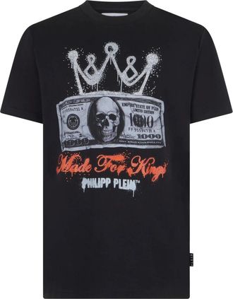 Philipp Plein T-shirt Ronde Hals Korte Mouw - Heren - T-shirts - Zwart - M - Tops