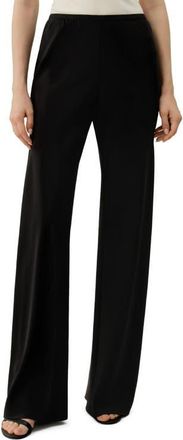 LilySilk Bias Cut Straight Leg Silk Pants in Black at Nordstrom, Size 10