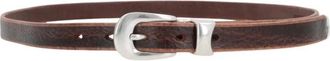 Our Legacy Vintage Bruin Leren Riem met Zilveren Gesp - Heren - Riemen - Bruin - 90 CM - Accessoires