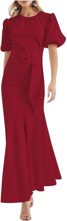Sachin & Babi Camila Asymmetric Hem Belted Dress In Red