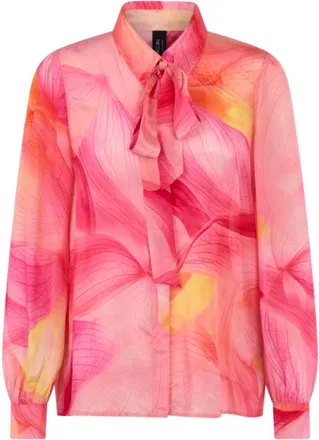 Marc Cain Calla Lily Print Blouse - Dames - Overhemden - Veelkleurig - XS - Overhemden