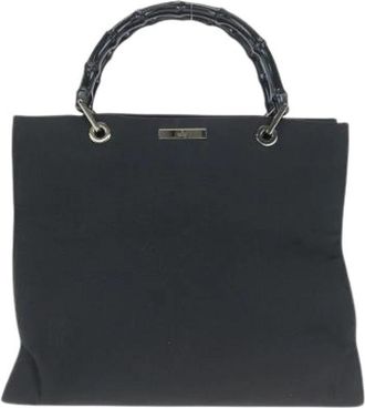 Gucci Pre-owned Bamboo Nylon Tote Handbag - Dames - Vintage Handtas - Zwart - ONE Size - Nylon - Vintage