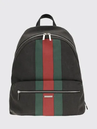 Gucci Zaino in tela di cotone con dettaglio Web e logo stampato