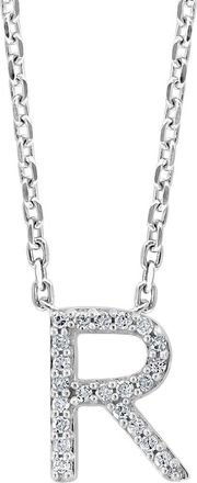 Effy Sterling Silver Pavé Diamond Initial Pendant Necklace - 0.14 ctw. in White-R at Nordstrom Rack