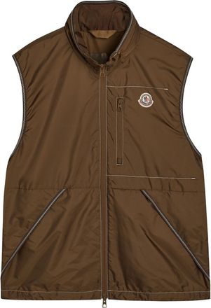 Moncler Ansiei Hooded Nylon Gilet - Brown - 4 (UK42 / XL)