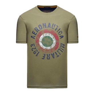 Aeronautica T Shirt Con Coccarda Tricolore Ts 2538Uj 00727 - Heren - T-shirts - Groen - XL - Katoen - Tops