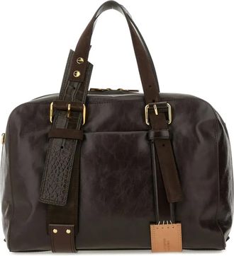 Moschino Borsa tote con effetto vissuto - Marrone