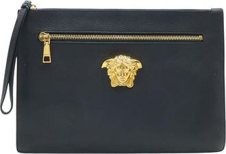 Versace Pre-owned Versace Large La Medusa Palazzo Leather Clutch Ladies B0IJYFVA1K0X8CMM